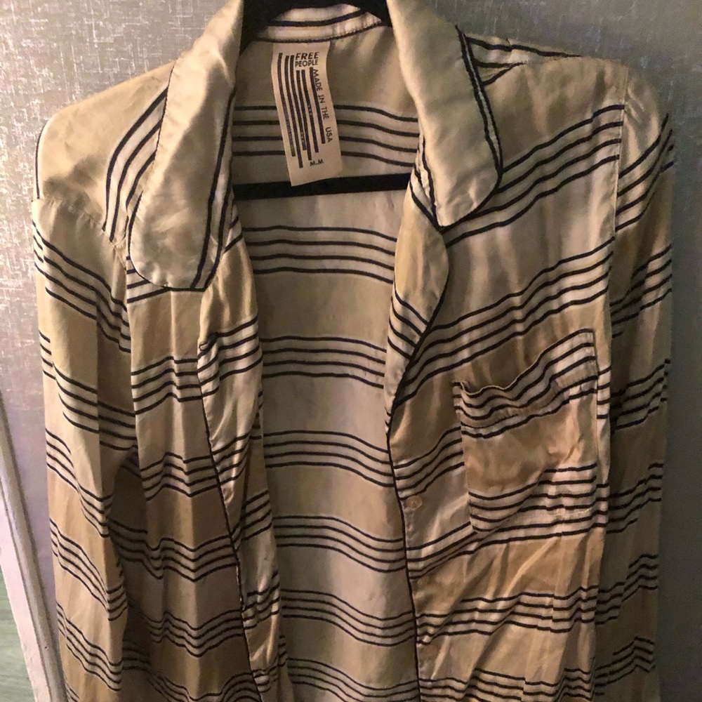 Free People, size small, white/black striped